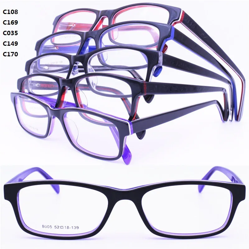 

drop ship Trendy common acetate prescription rectangle shape bicolor flexible hinge glasses frame for student