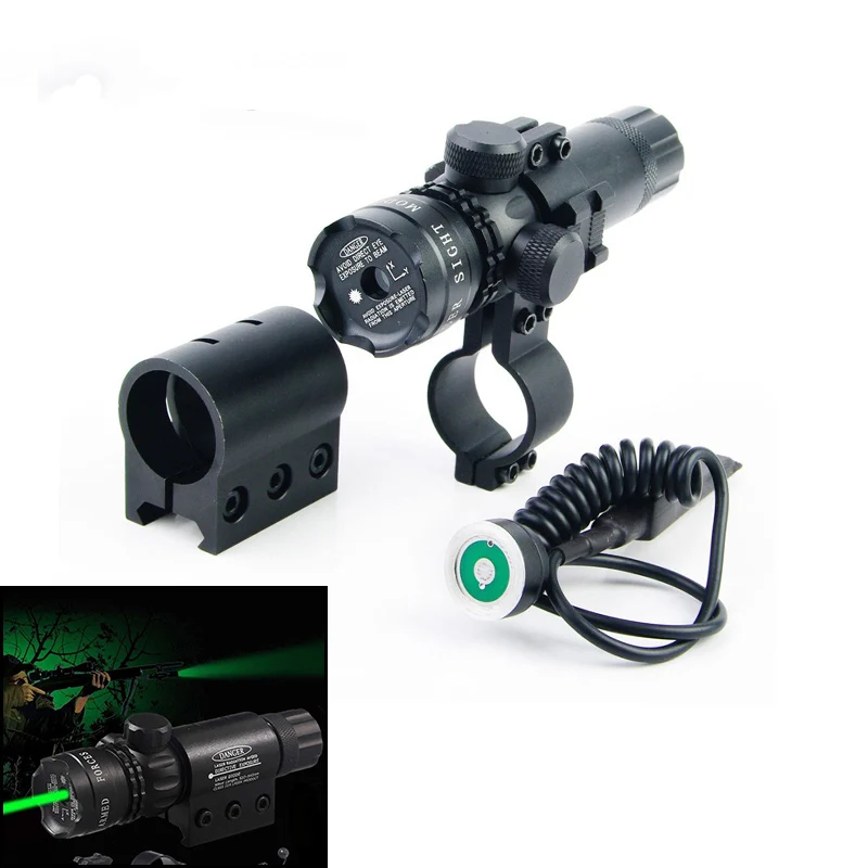 

Tactical shockproof 532nm red laser sight green laser and Picatinny rail installation range 5mW rifle laser transmitter, Black