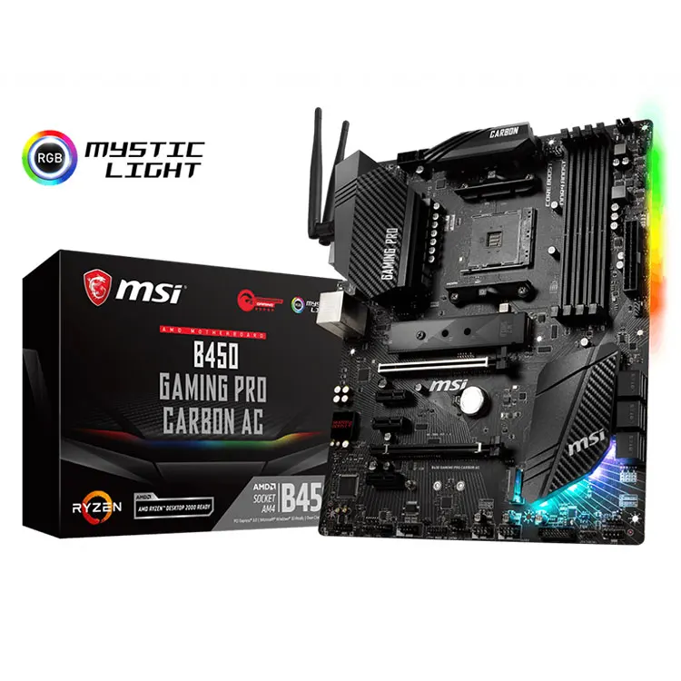 MSI AMD B450 GAMING PRO CARBON AC 64GB DDR4 AM4 PCI-E ATX Motherboard