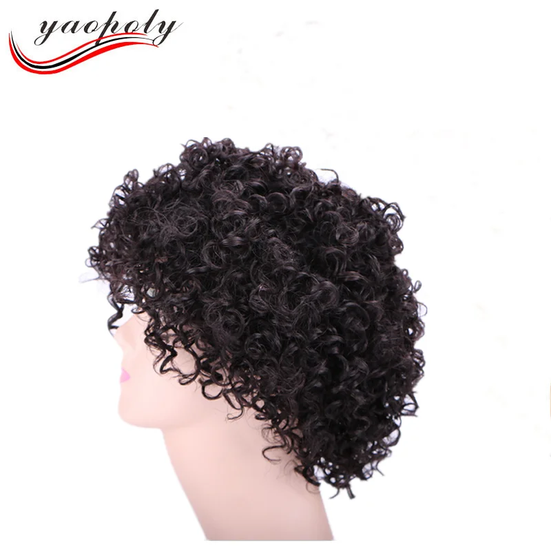Factory Price Customized 100g Short Curly Human Hair Wig Men Buy