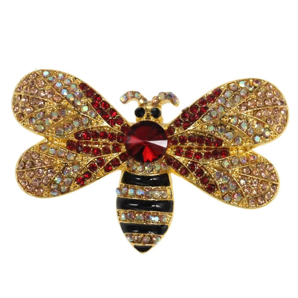 

Vintage Ladies Insect Brooch Crystal Bumble Bee Insect Honey Bee Brooches Pin Animal Rhinestone Brooches, As your request
