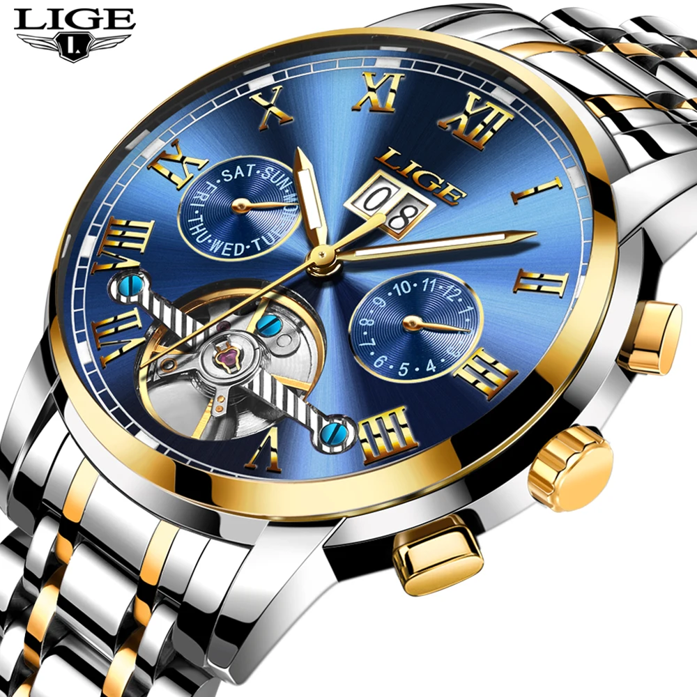 

Automatic Mechanical Watch Men Fashion Gold Sport Waterproof Business Watches high-end watches