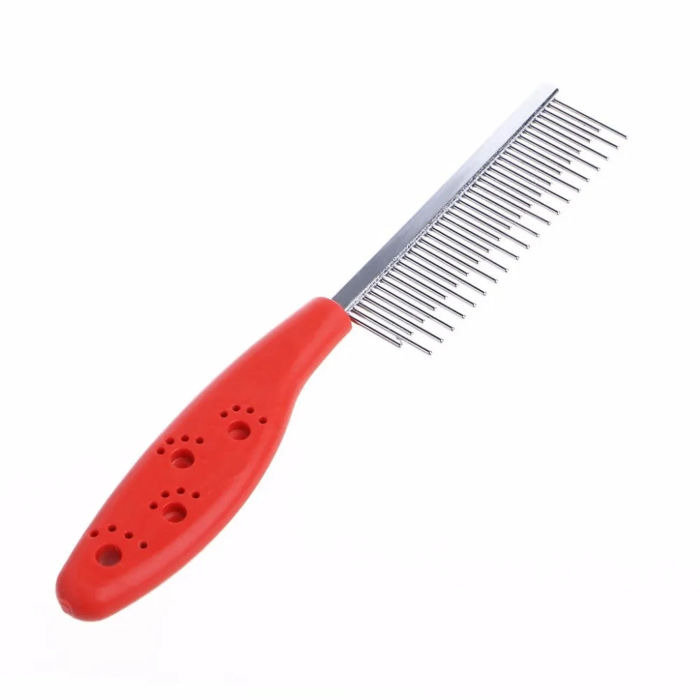 

Pet Grooming Tool dematting Comb, long-short pin Pet Hair comb with Non-slip Plastic Handle dog beauty comb, Red/black/bule