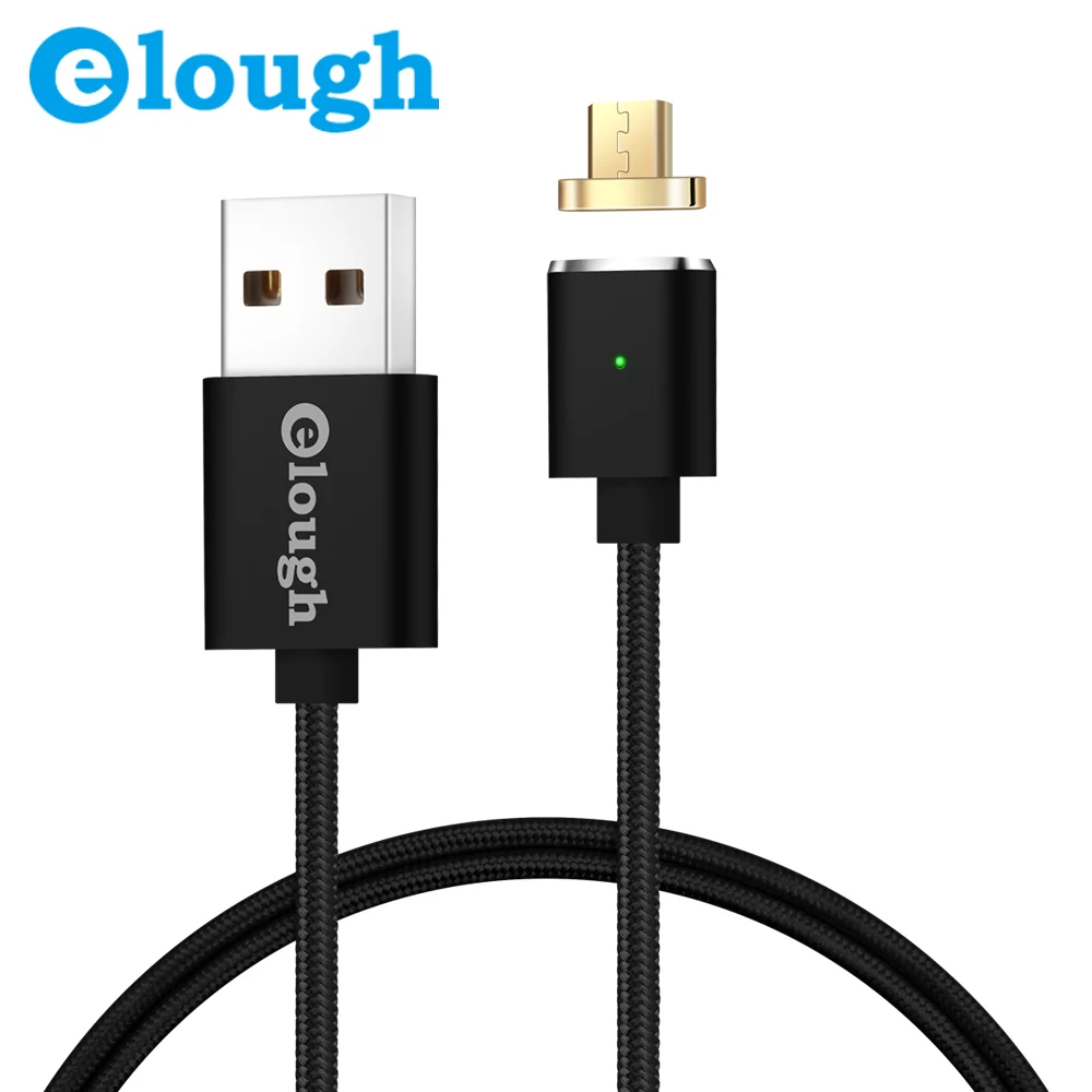 

Elough Durable Nylon Braided led usb cable For HuaWei XiaoMi Android Magnetic Charging Cable