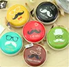 Beard Face Designs Round Portable Storage Box For Earphone Wire/Electric Wire