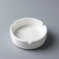 

3.5-4 inch round ashtray white porcelain Restaurant tableware ceramic supplier Best selling round white ceramic ashtray