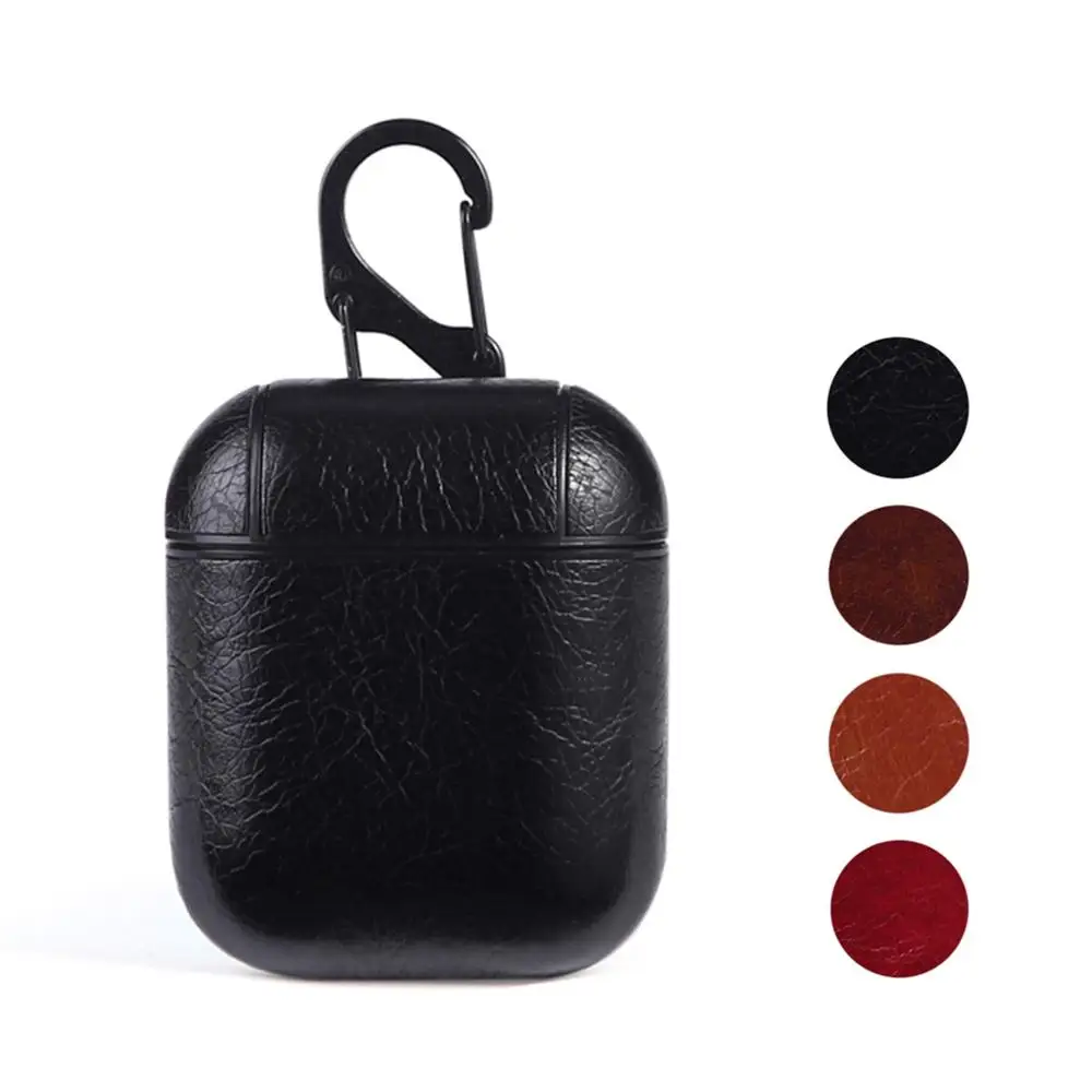 For AirPods Case Leather, Protective Shockproof Handmade Premium Cover for Apple AirPods