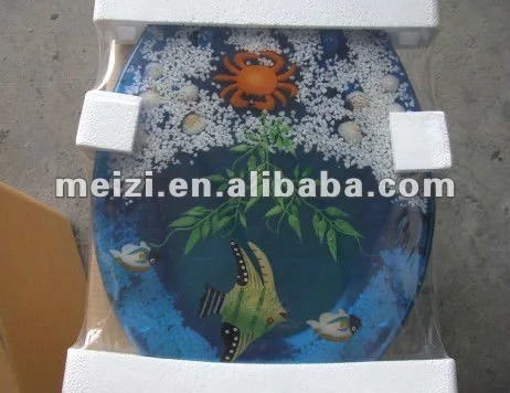 Sea design ceramic toilet seat cover