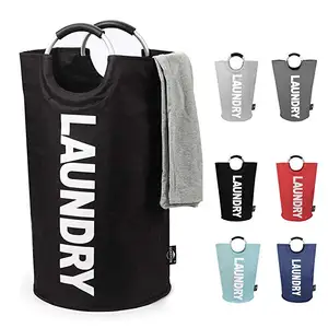 Image of QJMAX Wholesales Extra Large Bathroom Collapsible Durable Oxford Fabric Laundry Hamper Basket