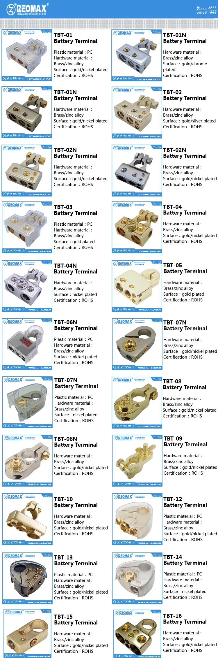 zinc battery terminal