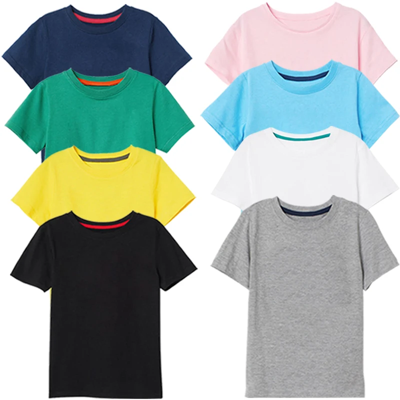 Custom Printing Kids Tshirt Short Sleeve Multiple Color Combed Cotton ...