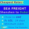 Cheapest Sea Freiht Shipping Charges China to Dubai UAE / Ocean Transporte Logistics Agent Services from Shenzhen