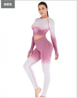 

2019 New Yoga Set Seamless Bra Top Long Ombre Leggings For Women