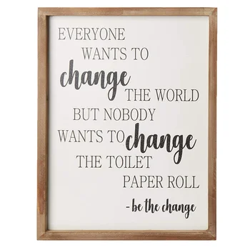 Divertido Regalo De Bano De Madera De La Pared Decoracion Casa