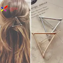 Presentes de prata metal ouro triângulo jóias para mulheres acessórios de cabelo pinzas de pelo