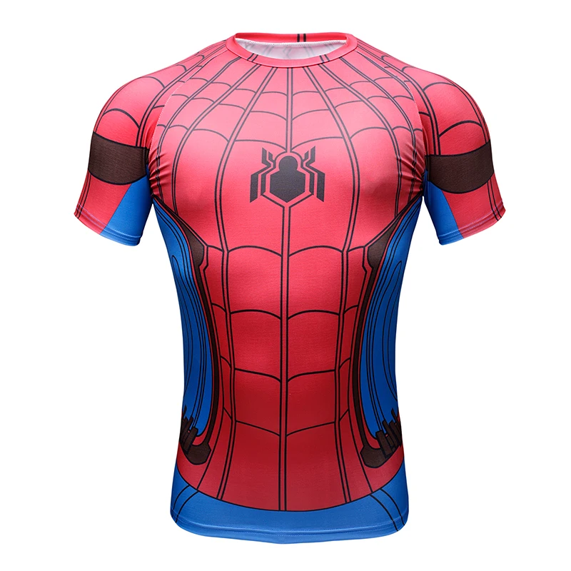 Mens Casual Sports T-Shirt Superhero Costume Top Tee Jersey Cycling Shirt