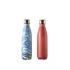 Water transfer printing stainless steel vacuum flask double wall insulated thermos hip flask