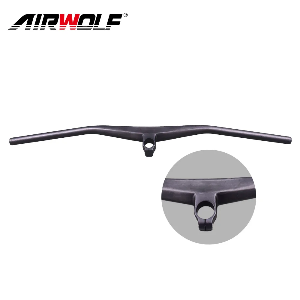 

Airwolf MTB bike carbon handlebar bicycle Riser 2 degree With 40/50/60/70mm One-shaped Integrated Stem MTB Handlebar, All colors available