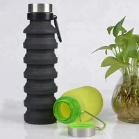 

customized drinking water bottle silicone folding collapsible sports water bottle