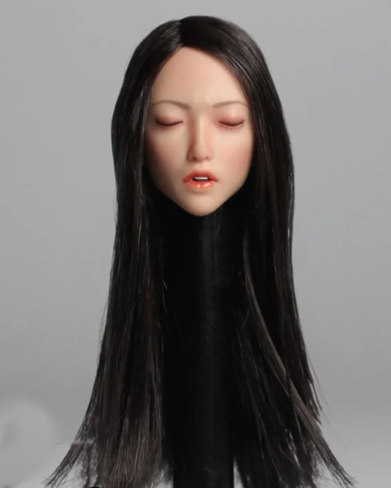 Pelle pallida testa intaglio 1//6 Donna SCALA ymtoys lunghi capelli TESTA SCULTURA TESTA modello