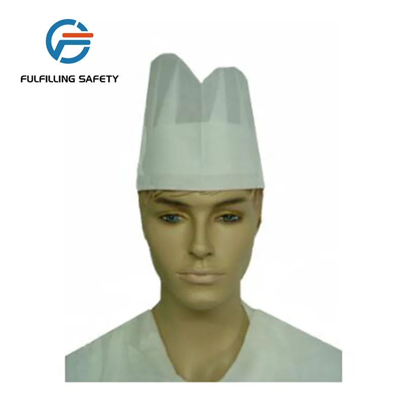 100Pcs/lot Disposable Non Woven Paper Caps Chef Hat For Restaurant Kitchen Hotel Home One Off - Foto 3