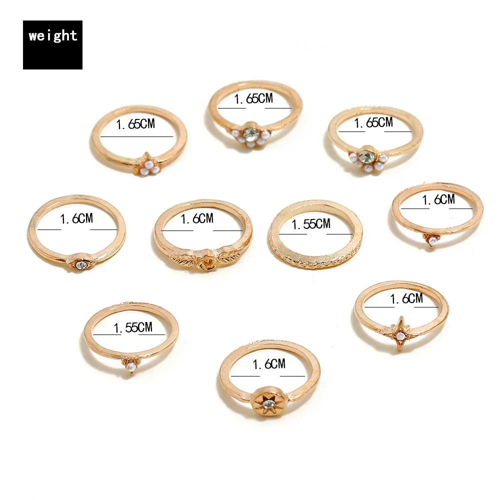 Fashion Gold Five Finger Ring Set For Women Wholesale N97087 - Buy Five ...