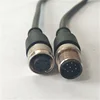 customized wire M12 series male female plug socket 2 3 4 5 6 8 pin straight circular connector with cable wire
