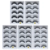 

F810 F820 F830 F840 F850 factory wholesale price 5model 5pais Eye Lashes Natural false Eyelashes 5 pairs 3D mink eyelashes