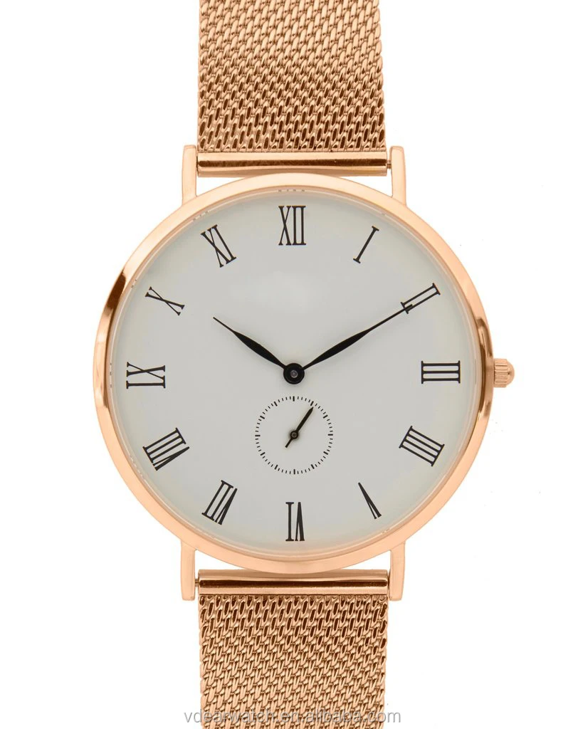 Classic roman numeras small dial watch high quality custom logo water resistant quartz watches 3 bar