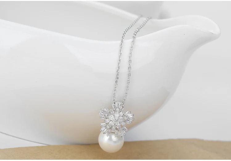 Collana Da Donna Con Ciondolo A Forma Di Fiocco Di Neve In Argento Sterling 925 Al 100 - Foto 9