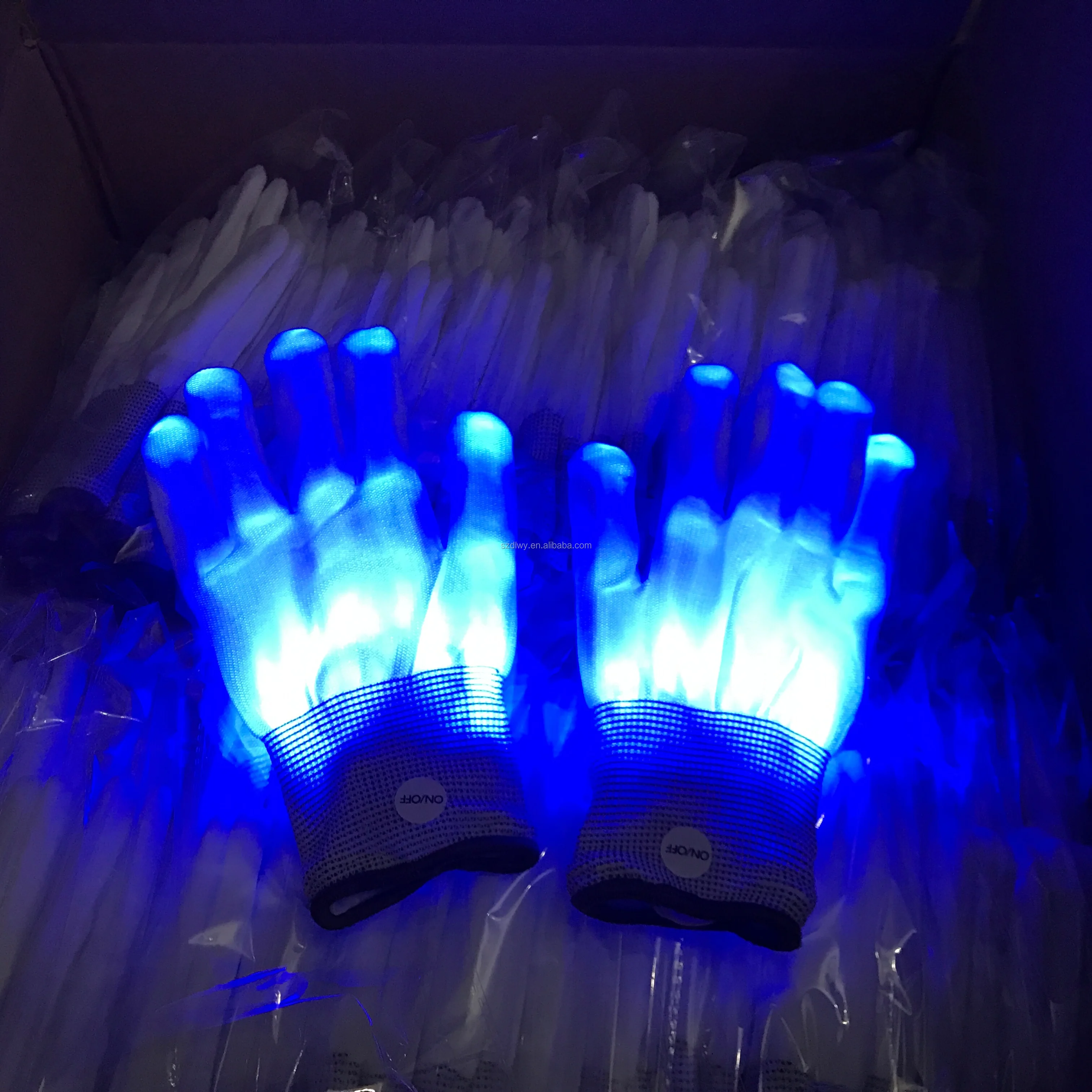 Led Gloves Luminous Flower Finger Light Gloves Party Supplies Dancing