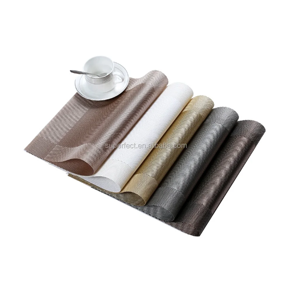 

Hotel restaurant dinning fancy decoration table mat pvc placemat, 5 colors