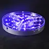 Elegant Design High Gloss Sliver Round Base Rechargeable Lithium Battery Installed LED Under Table Lights for Wedding Decoration