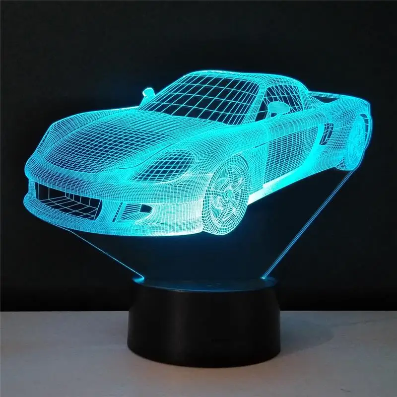 7-color Car Shape 3d Night Light LED Reading Lamp Acrylic Touch Switch USB for sale online 