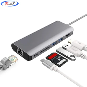 6 Port USB C Hub RJ45 Charging Dual USB 3.0 Laptops