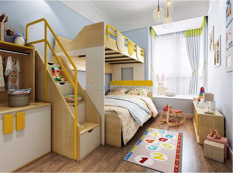 Modern Melamine Mdf/particle Board Bunk Bed For Adult And Children ...