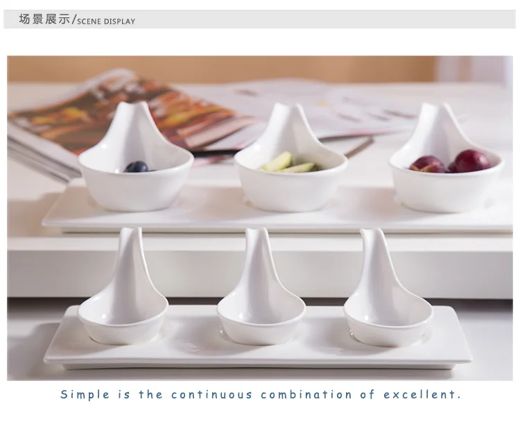 Buffet Small Sauce Dish Ceramic Decorative Serving Spoons Dipping Spoons