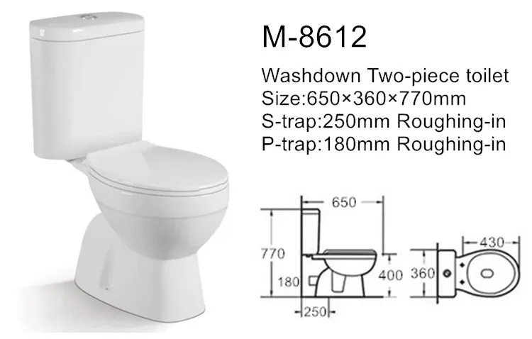 Complet close-coupled wc toilet for sri lanka