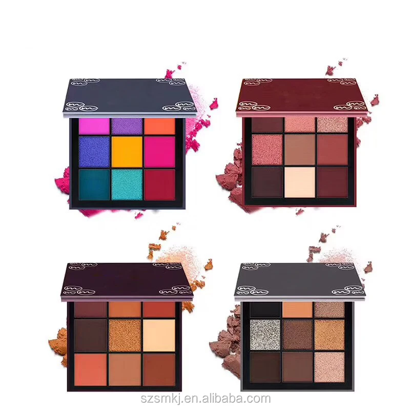 

Make-up cosmetics wholesale glitter eye shadow OEM private label custom 9 color eyeshadow palette