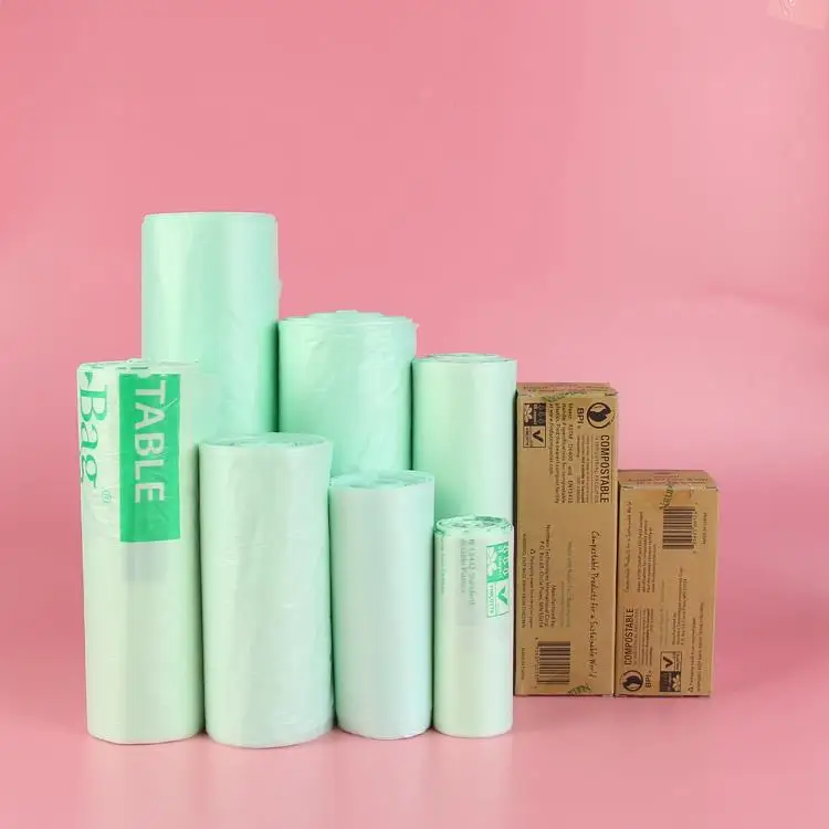 
PLA Corn Based Compostable Bags Bioplastic 100% Biodegradable Plastic Trash Bags Garbage Waste Bags 