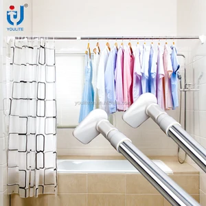 Image of Adjustable stainless steel shower curtain rod