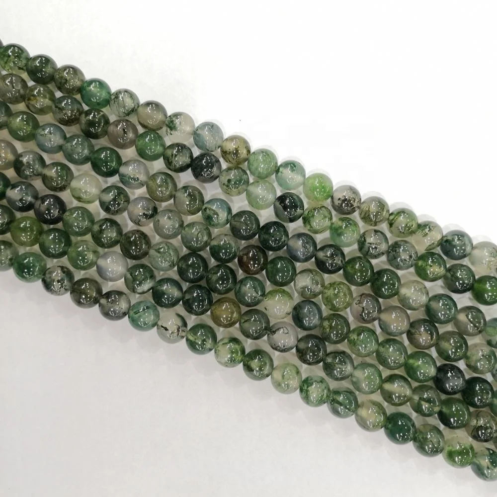 

Natural AAA Grade Moss Agate for Jewelry Making Beads Round Moss Agate Gemstone Beads 6mm 8mm 10mm