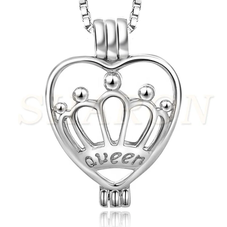 

S925 Sterling Silver Queen Pearl Cage Pendant Bulk Wholesale