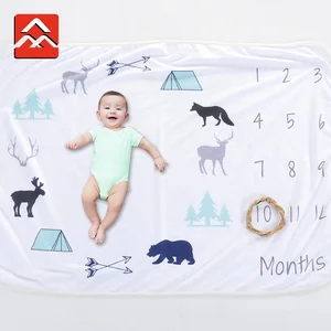 100% Polyester Knitted Most Soft Monthly Baby Milestone Blanket