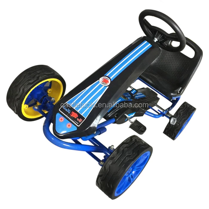 Pedal powered berg kinder gelb go kart