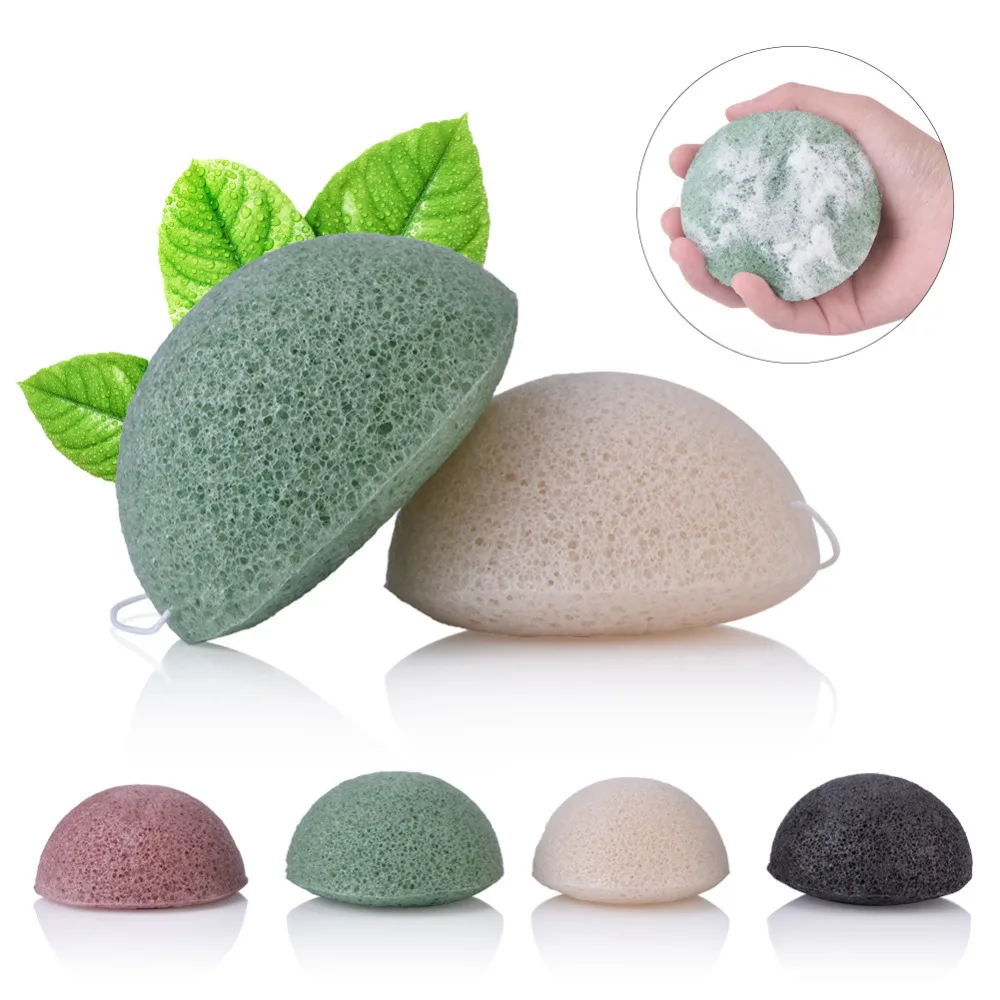 

Private Label Wholesale Top Organic Natrual Facial Compressed Cleaner Magic Sponges Green Tea Import Konjac Sponge With Charcoal, Green tea / white / black / customized