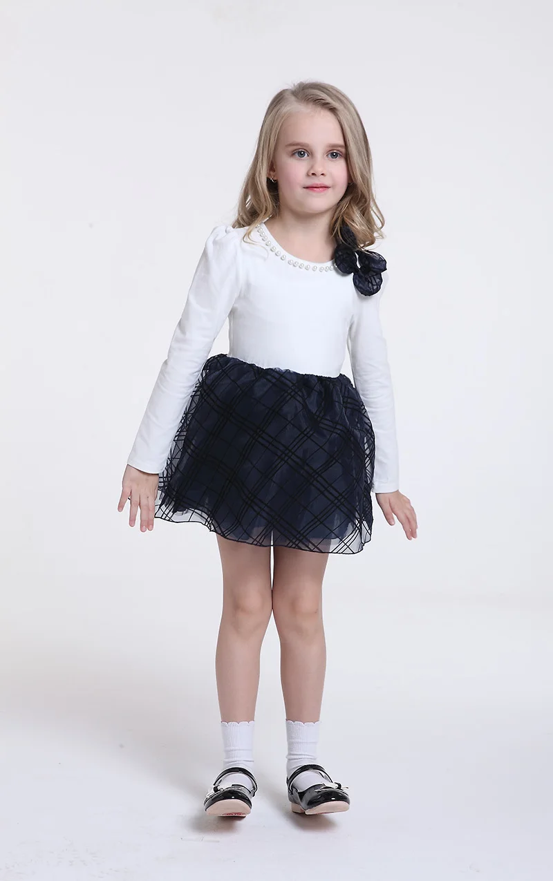 Pretty Plaid Party Girls font b Dresses b font New Brand Bowknot Hook font b Fancy