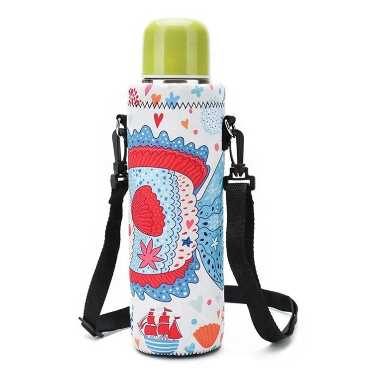 

High Quality Customized sports insulated neoprene water bottle carrier holder bag with shoulder strap, Custom