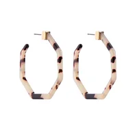 

ed01658c Handmade Fashion Jewelry Simple Turtle Acetate Simple Design Wholesale Women Resin Hoop Acrylic Earrings