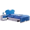 Kid room MDF Teen bedroom furniture set beds with bedstand for bedroom furniture set design in blue